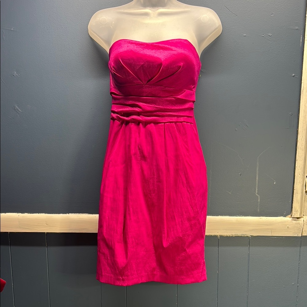 Elegant Pink Strapless Dress